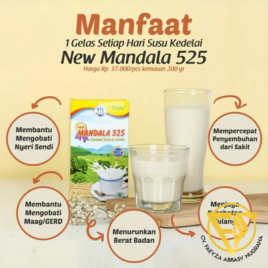 

SUSU KEDELAI MANDALA 525 - MDL 525 BERAT 200 G/Susu Kedelai New Mandala asli kedelai