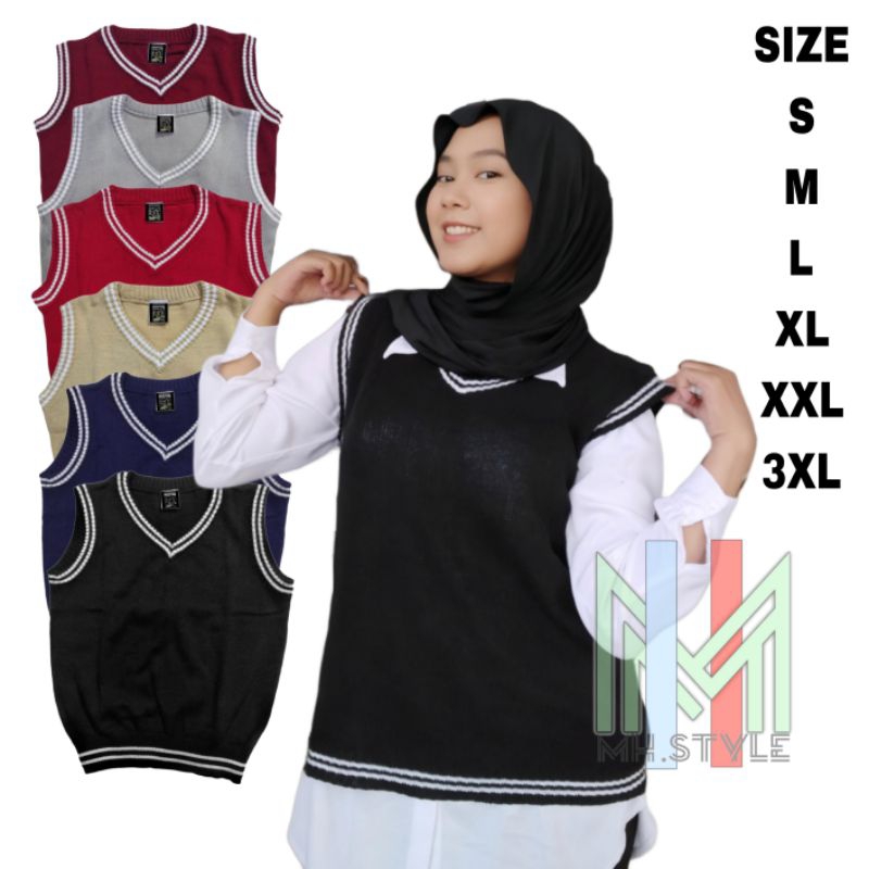 terbaru baju rajut motif list pakaian rompi atasan model koran style pria wanita