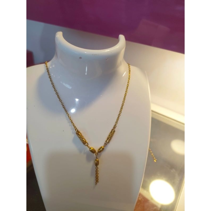 kalung bambu Titanium rasa emas