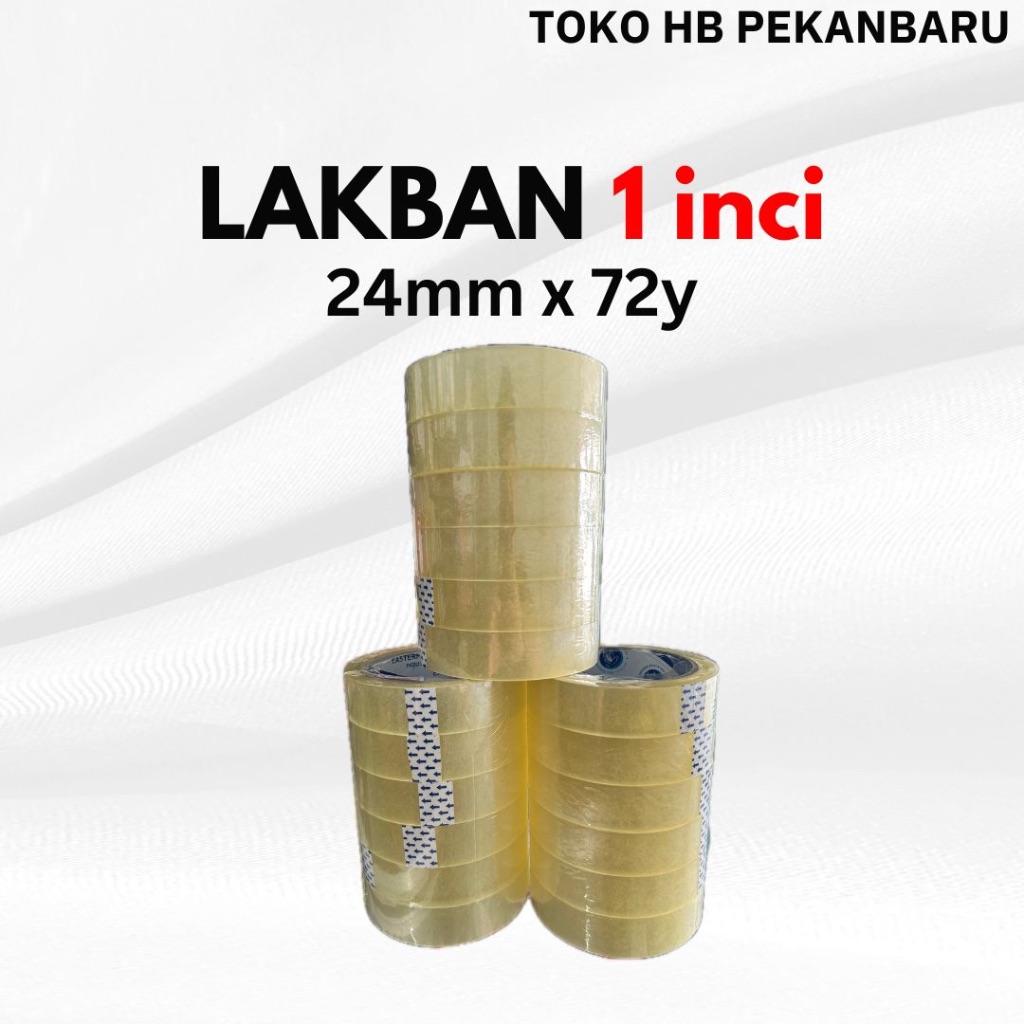 

( ISI 6 / 1 TABUNG ) Isolasi / Lakban bening 1 inci / 24mm x 72y - EASTERN PIGEON - Murah & Berkualitas