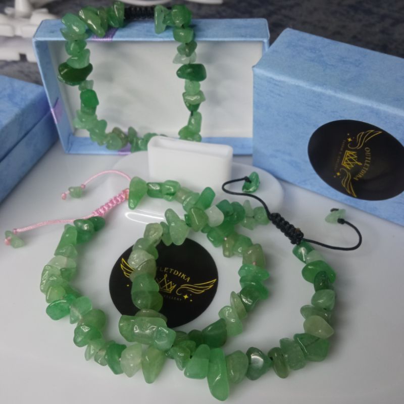 Gelang green Aventurin Gelang batu kerikil Etnik