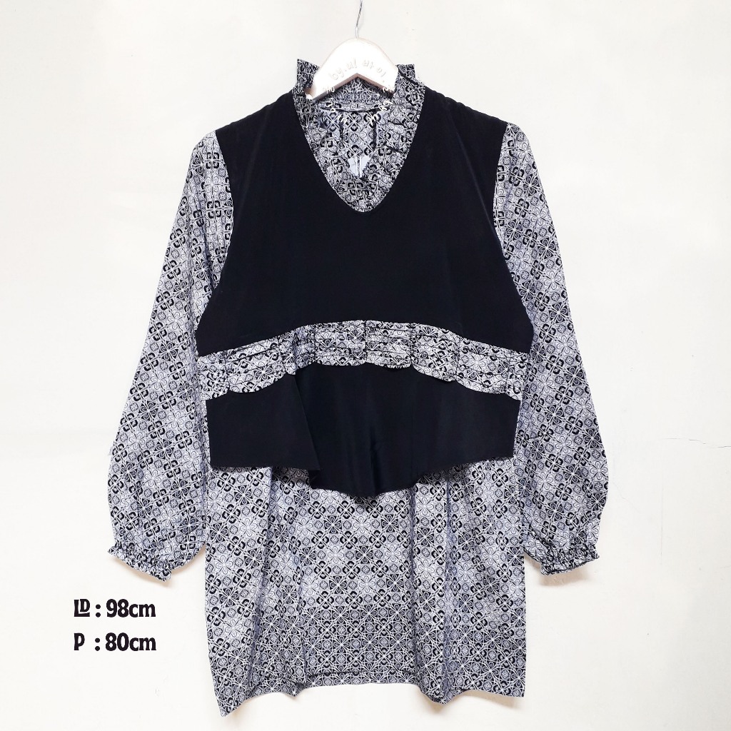 [BY.UL] Blouse Batik Wanita Ruffle