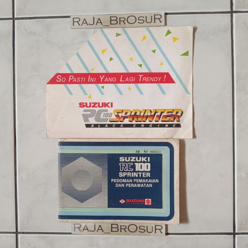 Buku pedoman pemakaian dan perawatan/Manual book + Poster brosur katalog leaflet jadul lawas Suzuki 