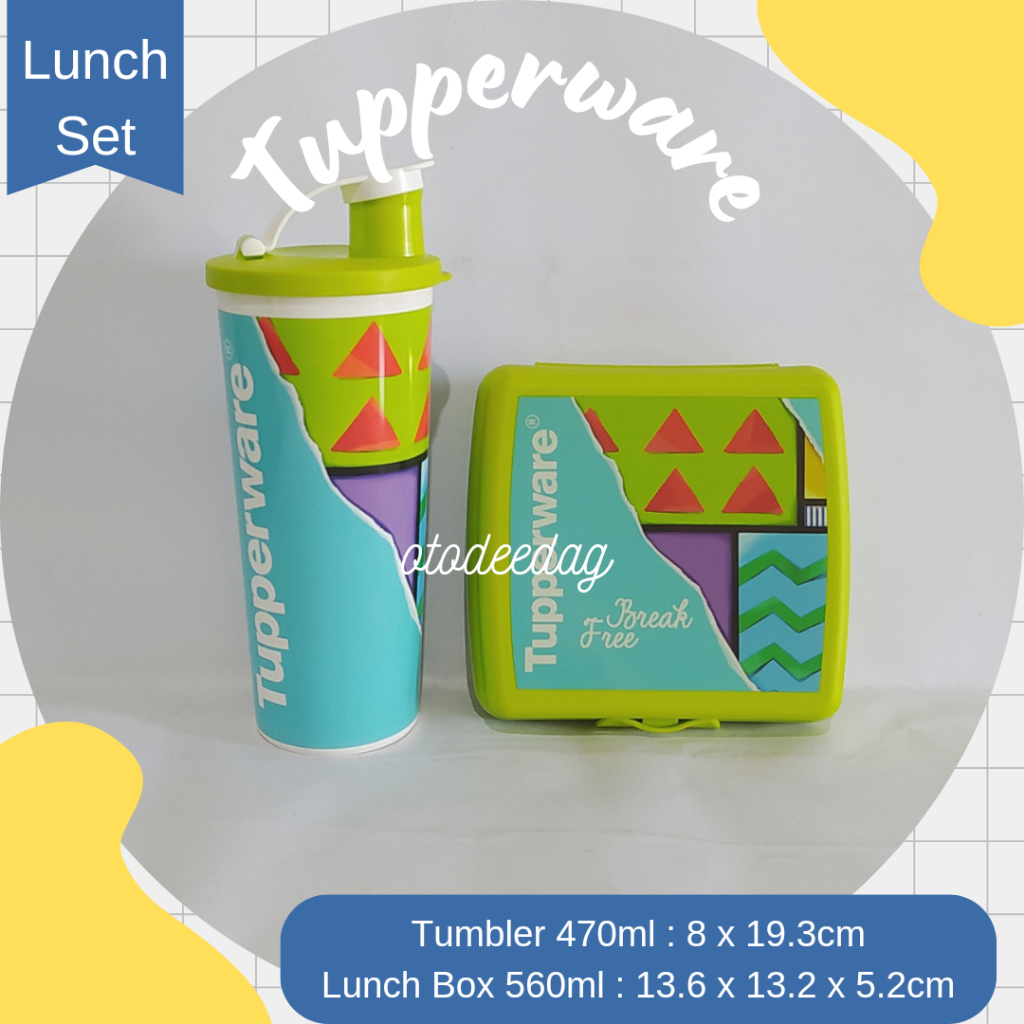 TUPPERWARE Teen Lunch Box Set Boy Tempat Bekal Kotak Makan Tumbler Botol Minum Anak Cowok Laki Laki