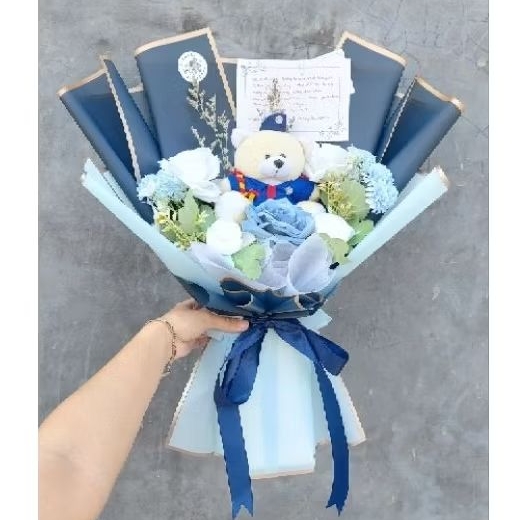 Buket Boneka SMA Taruna Nusantara Magelang Bucket PDK SMA TN Medium Bubo Flower Bouquet PDK SMA Tarn