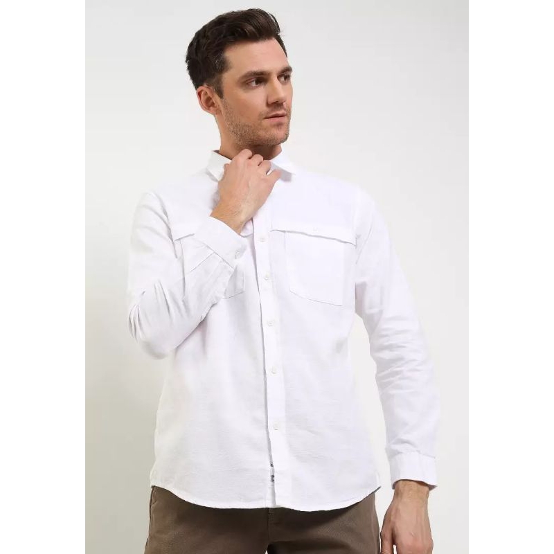 KLL490 KEMEJA LOIS ORIGINAL PRIA WARNA PUTIH
