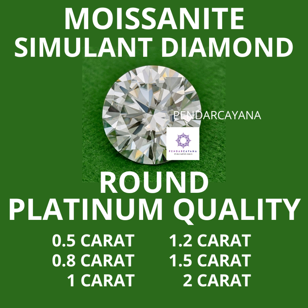 MOISSANITE SIMULANT DIAMOND 0.5 CARAT - 2 CARAT ROUND PLATINUM QUALITY