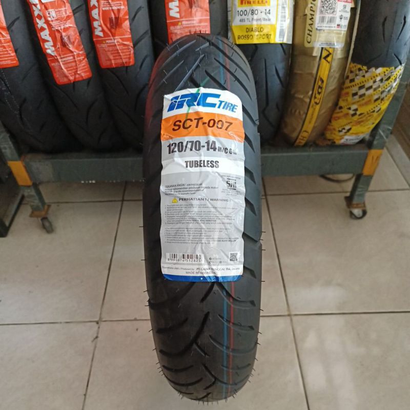 Ban IRC SCT-007 120/70 ring 14 Tubeless Ban belakang pcx 150