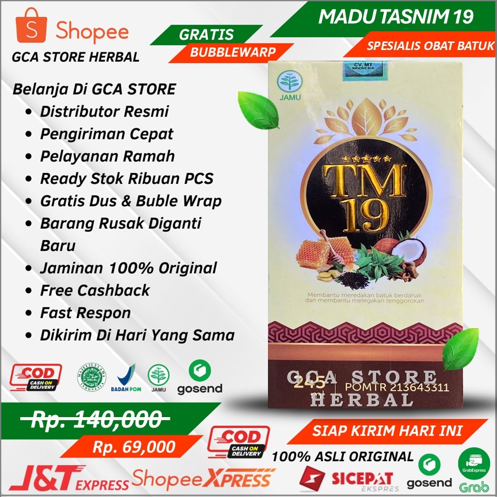 Madu TM 19 Qusthul Hindi Original Obat Batuk Gurah Dahak dan Lendir Obat Radang Tenggorokan
