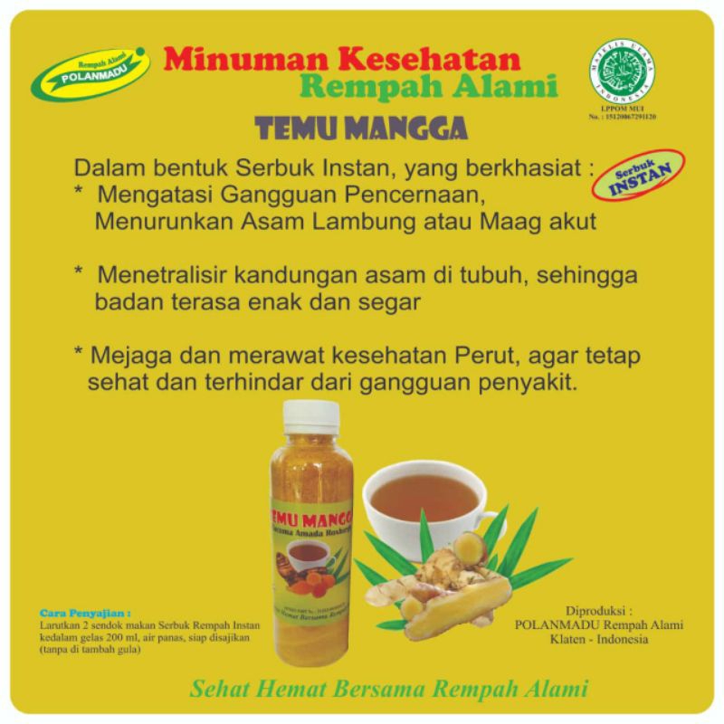 

Minuman Kesehatan Temu Mangga Polanmadu