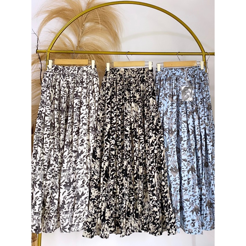 ROK MOTIF BUNGA / ROK PLISKET MOTIF / ROK KOREA / ROK MOTIF BUNGA