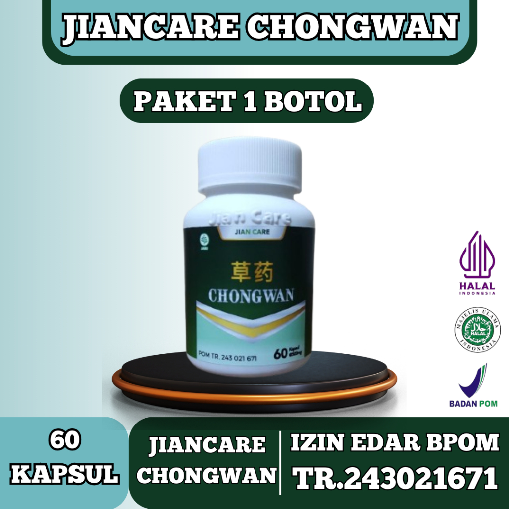JIANCARE CHONGWAN | Herbal BPOM Atasi Hernia/Turun Berok-Varikokel-Testis Bengkak | PAKET 1 BOTOL