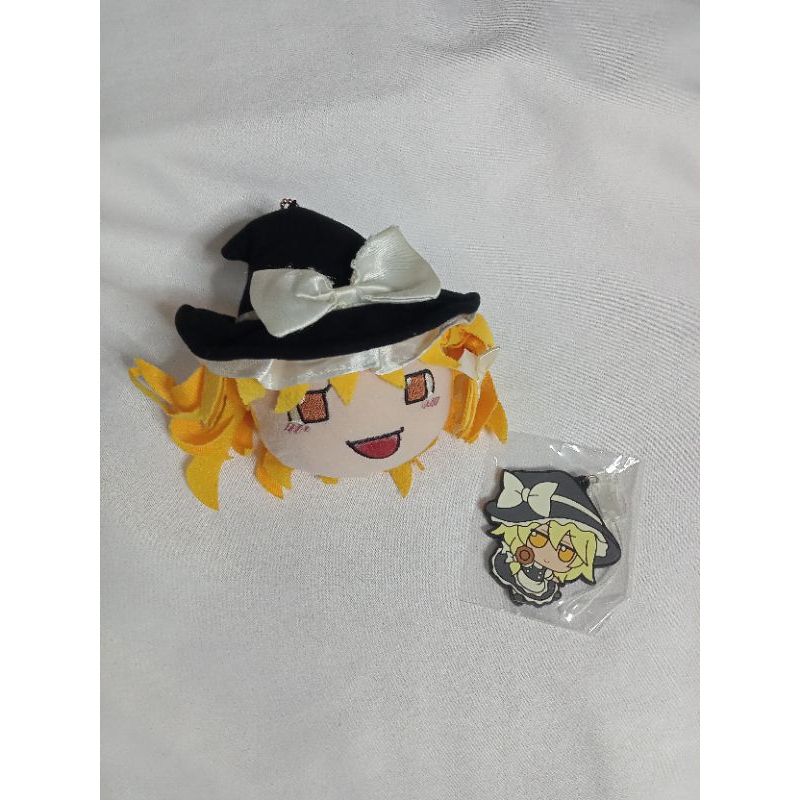 Set Merch Strap Plush Small & Rubber Keychain Touhou Project - Yukkurisa & Marisa Kirisame