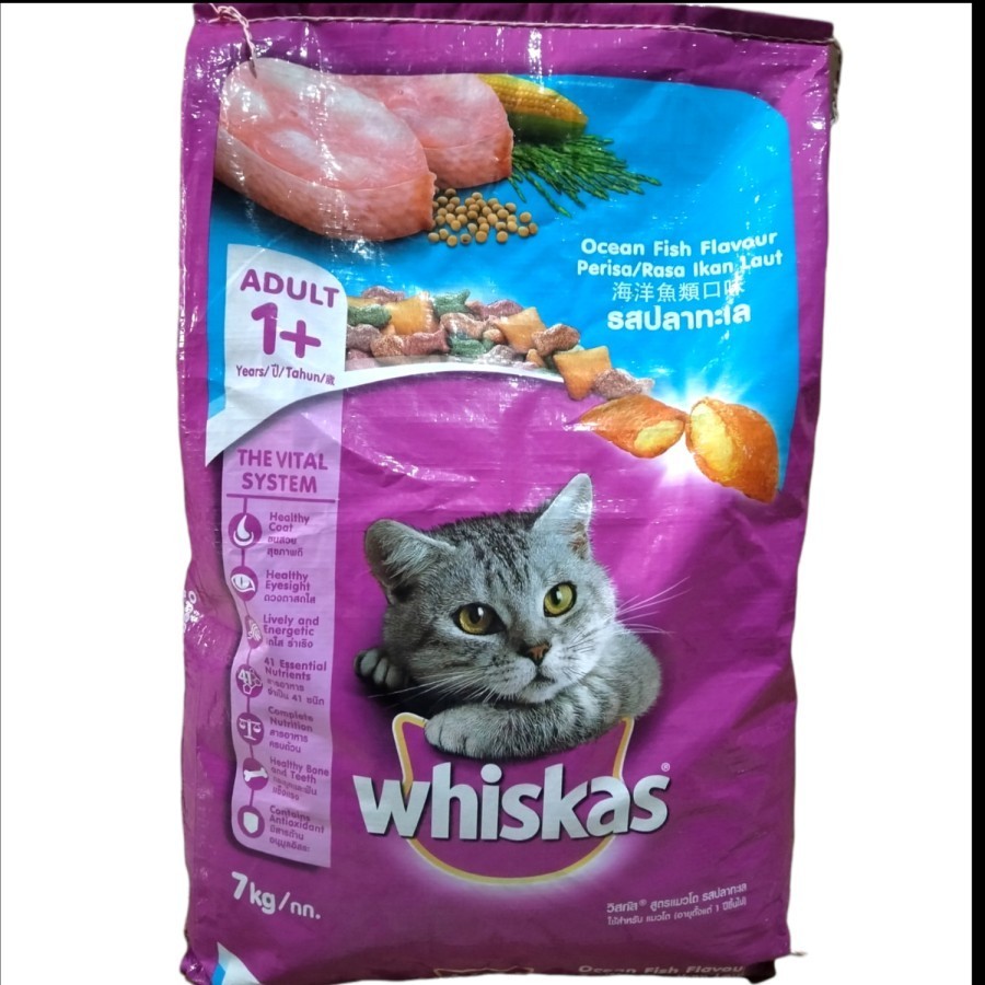 Whiskas Ocean fish Adult 7 kg Makanan Kucing | Whiskas Ocean fish 7kg | Whiskas Karungan | whiskas