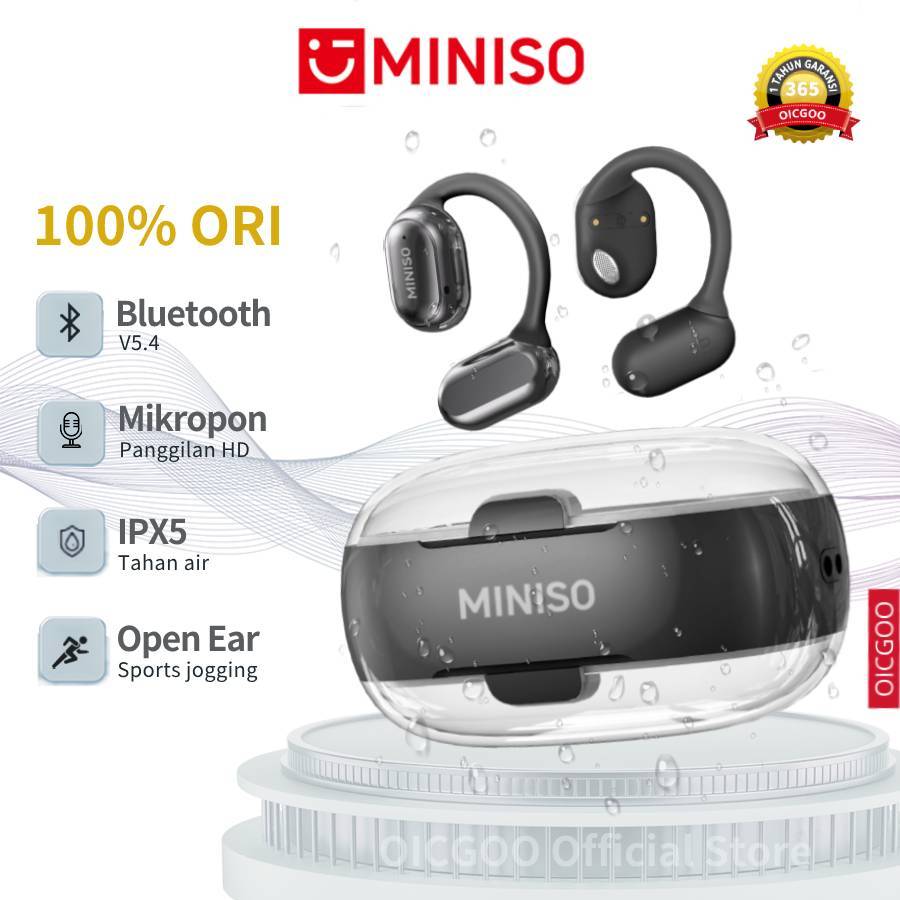 Original MINISO X39 Headset Bluetooth 5.4 OWS Wireless Earphone OPEN EAR TWS OICGOO Sports Earhook H