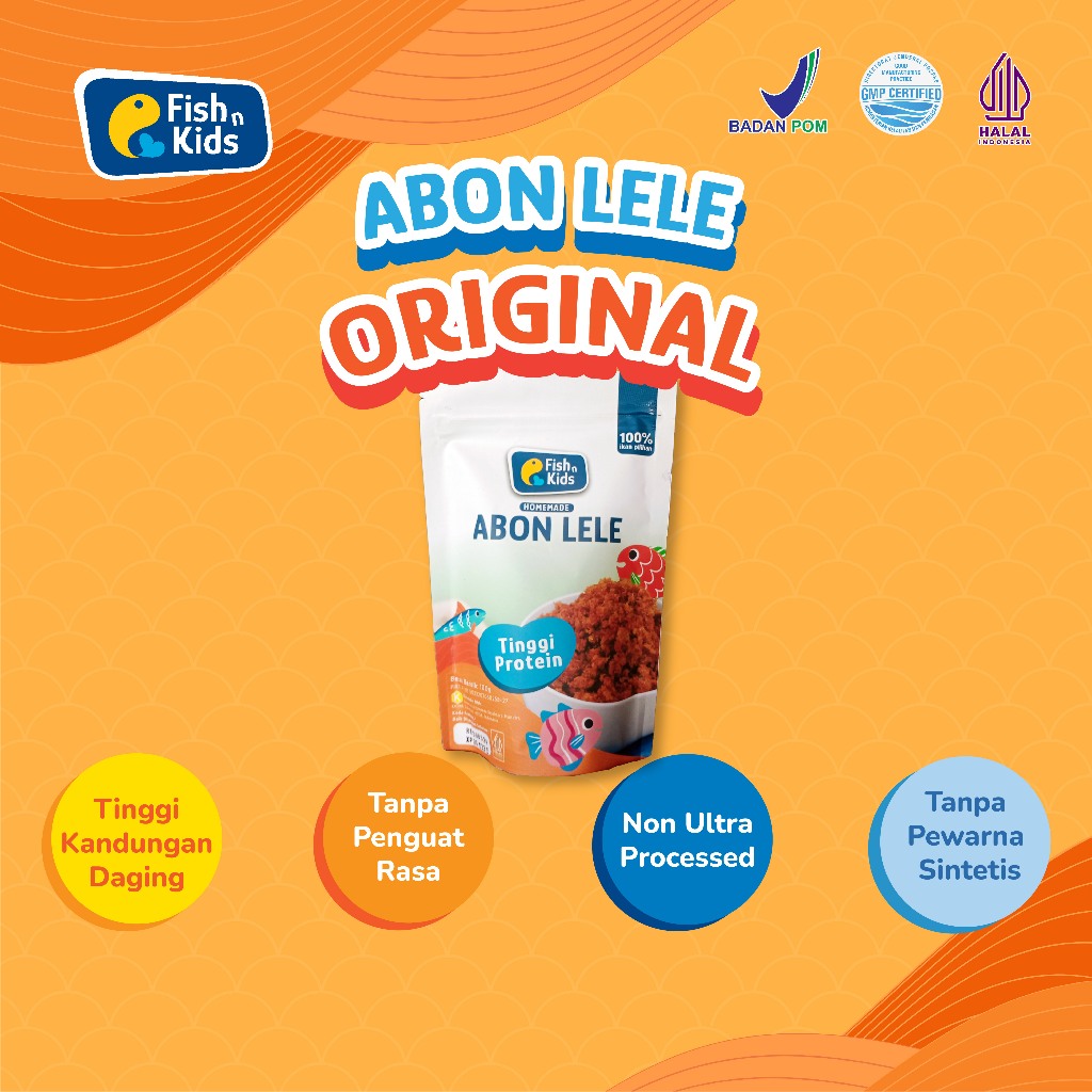 

Abon MPASI Penambah Nafsu Makan Anak/ Abon Bayi/ Abon Ikan Lele Non MSG 100 gram Fish n Kids
