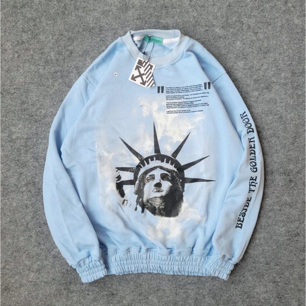 Sweater Crewneck Off White Liberty Sky Blue FullTag