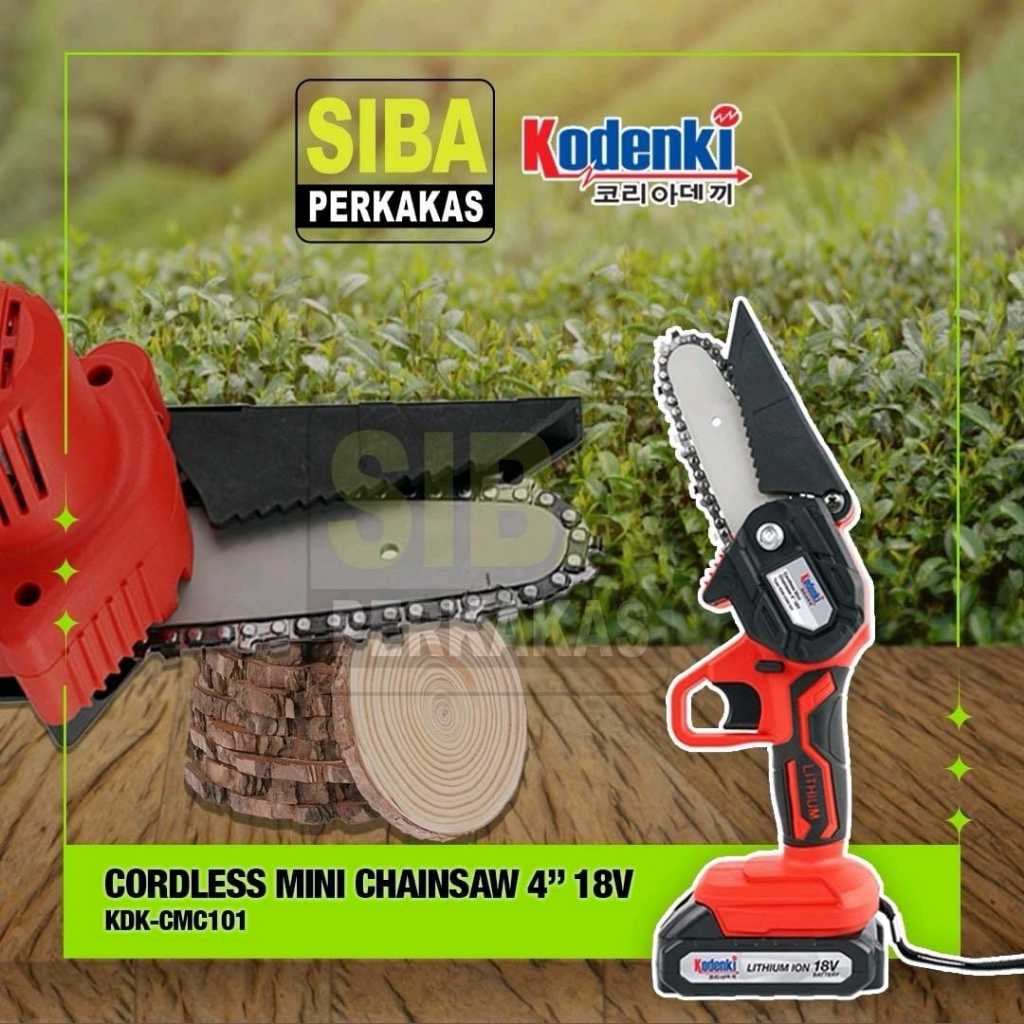 ￼Mini cordless chainsaw 4" 2 baterai  Chainsaw gergaji rantai elektrik mini 4" senso mesin potong ka