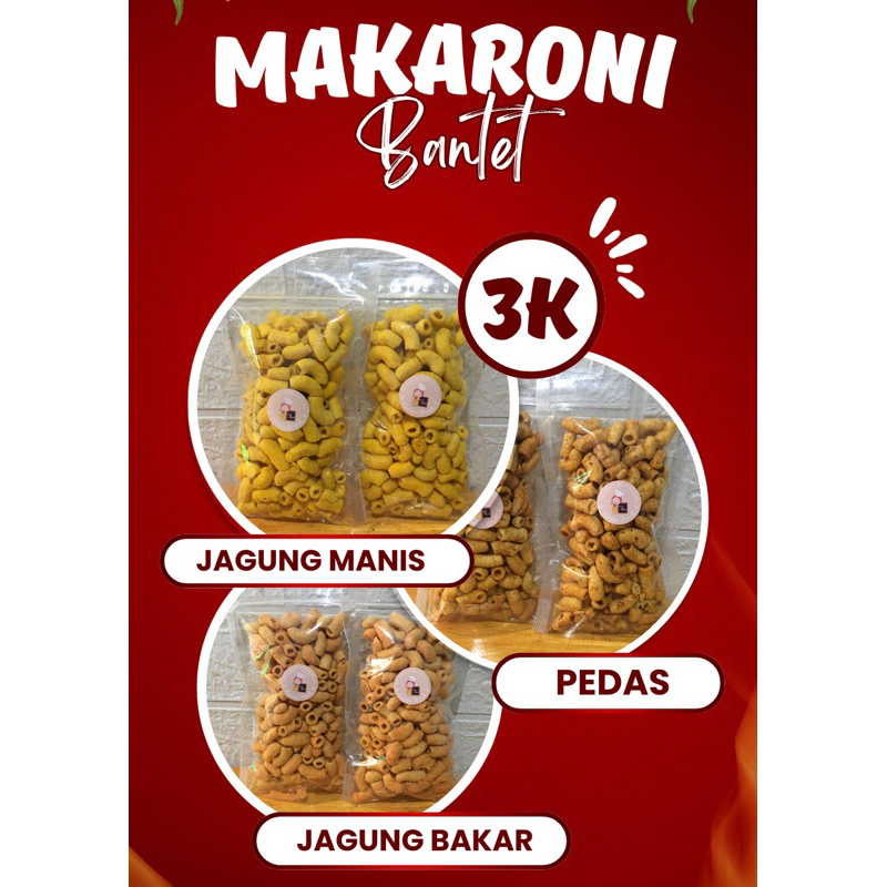 

Makaroni Bantat / Makaroni Bantet cemilan murah ukuran 40gr