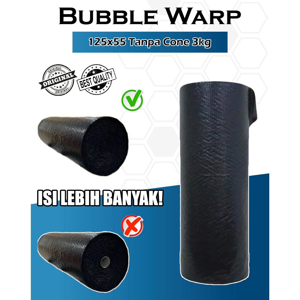

Bubble Wrap Roll Tanpa Cone Hitam 125cm x 55m 3kg ISI LEBIH BANYAK!