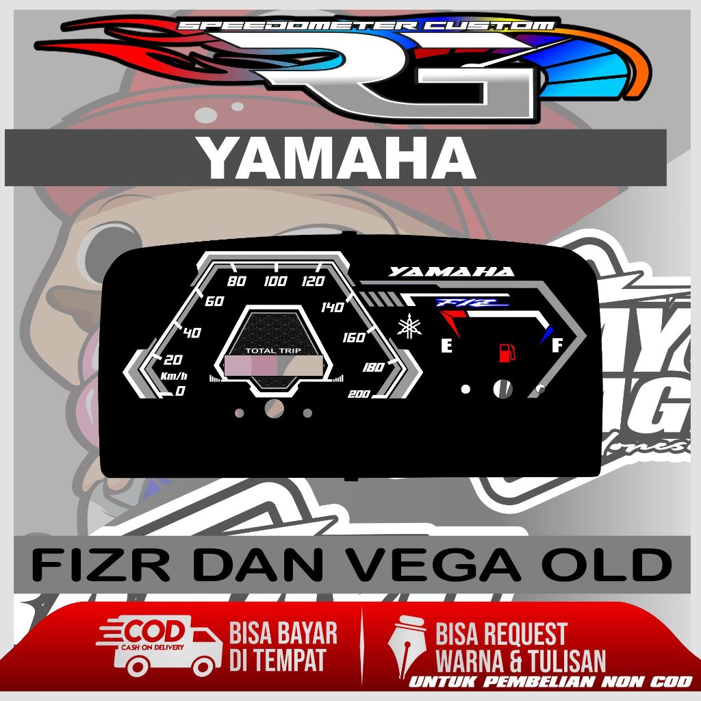 PAPAN SPEEDOMETER CUSTOM YAMAHA FIZR DAN VEGA OLD