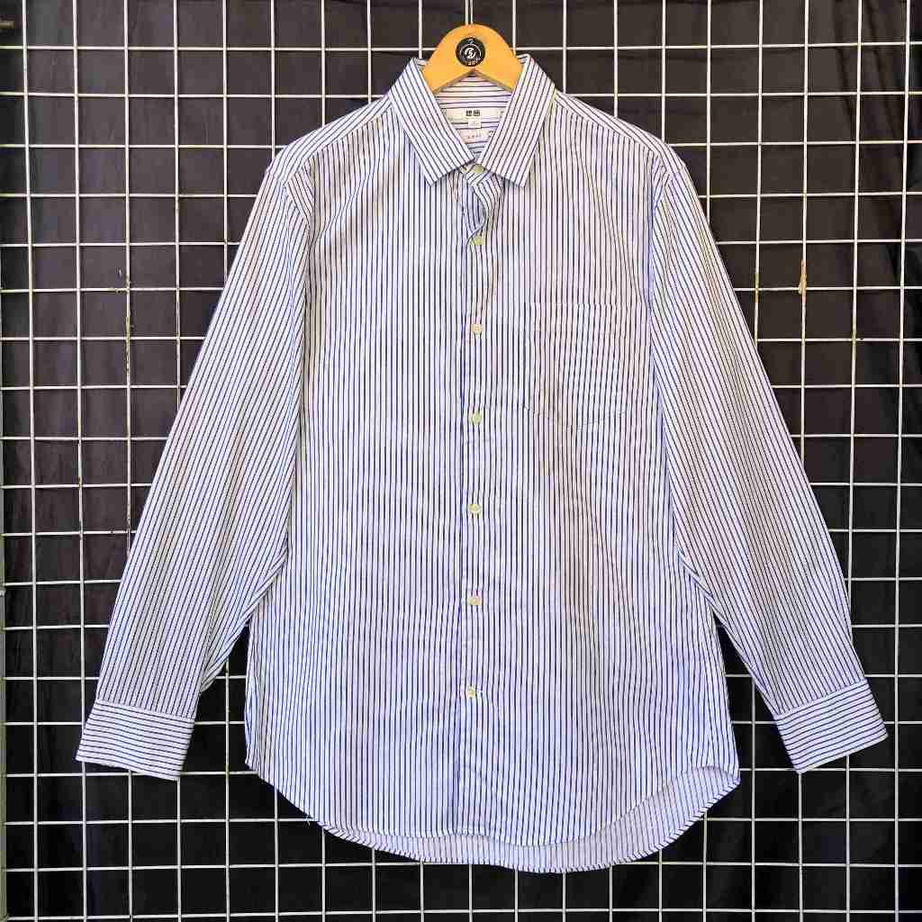 Kemeja Pria Lengan Panjang UNIQLO Stripe