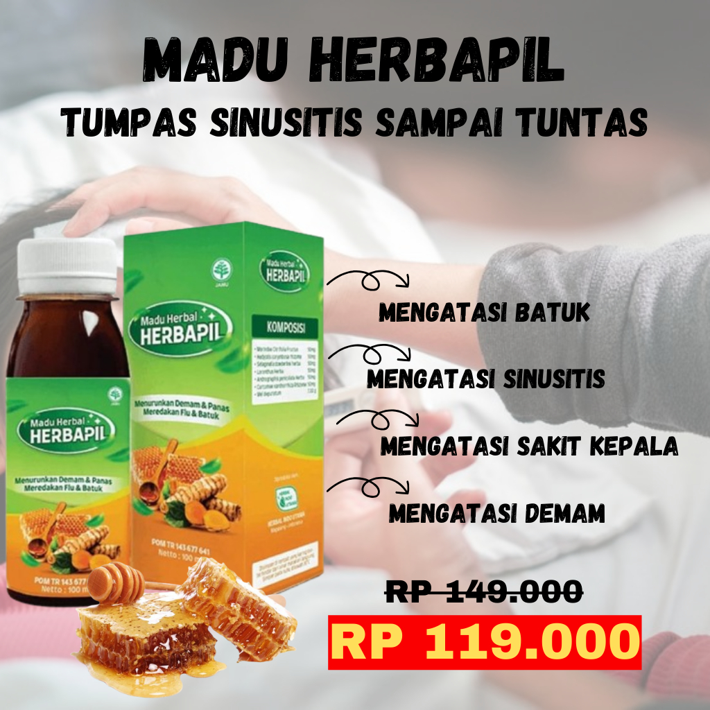 

Herbapil Madu Herbal Obat Sinusitis Batuk Pilek