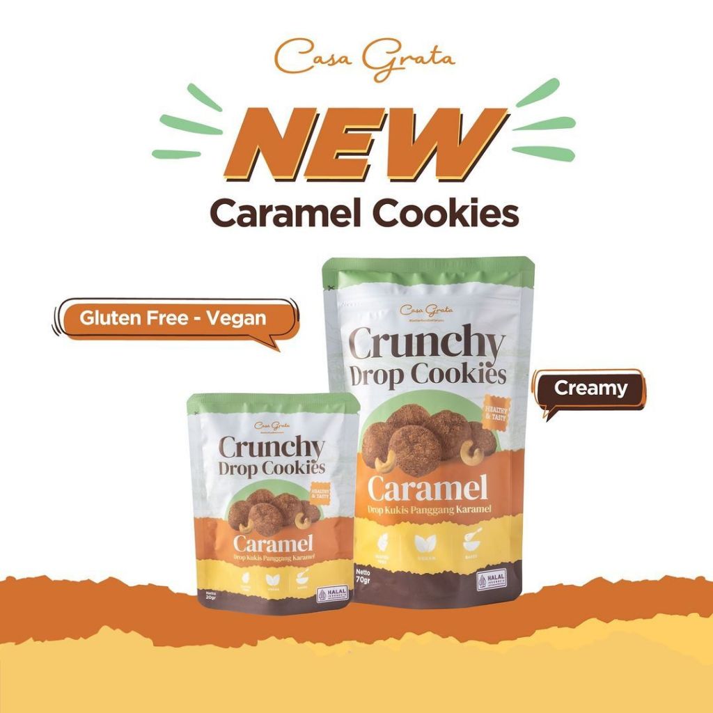 

Casa Grata - Kukis Caramel ( Crunchy Drop Cookies Gluten Free Vegan )