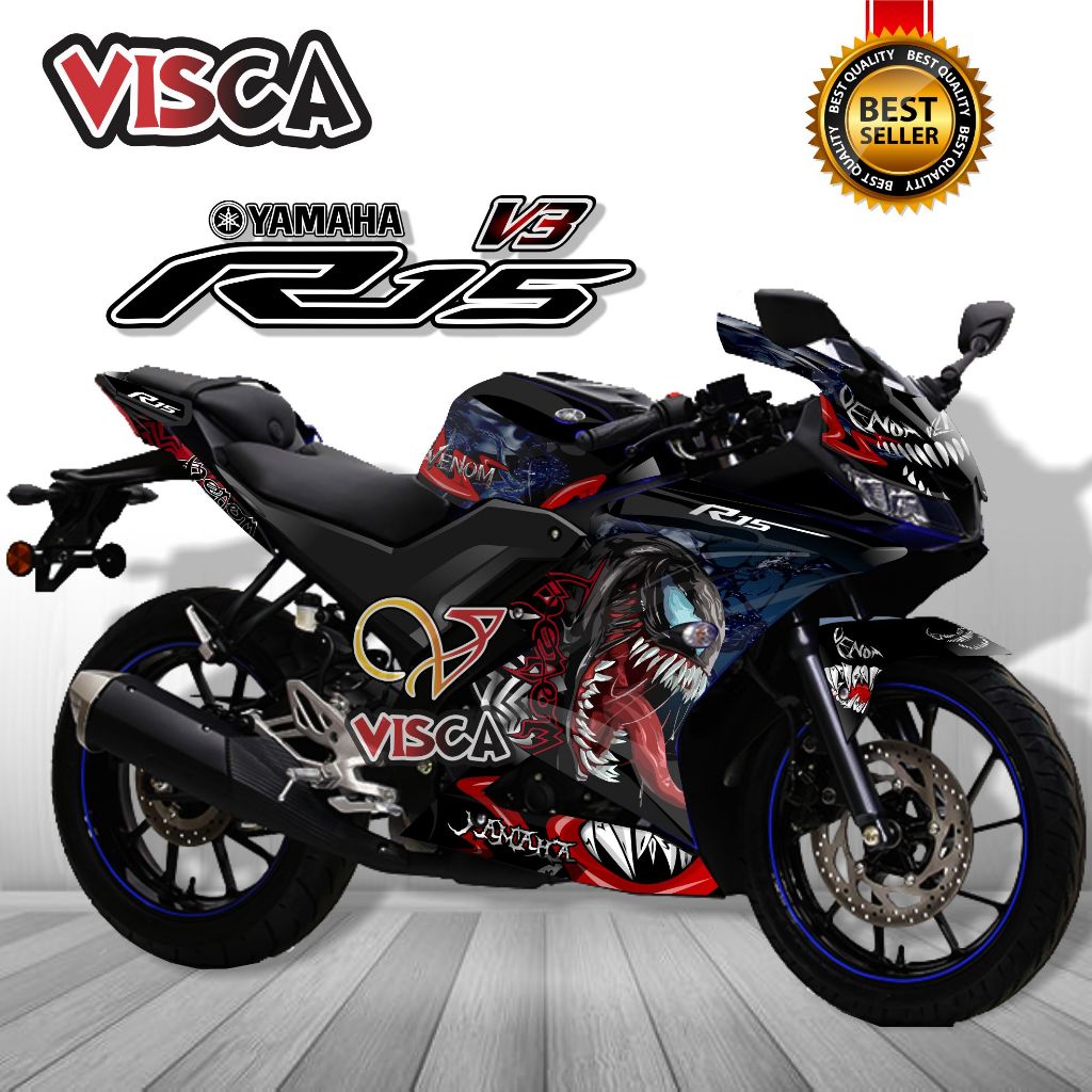 Decal R15 V3 Full Body / Striping R15 V3 Fullbody / Stiker Dekal Yamaha R15 V3 Full Blok Variasi Des