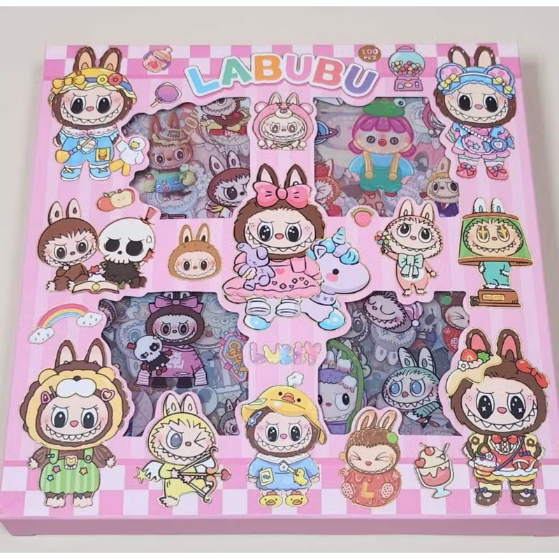 

KUMA STORE 100 Lembar Sticker Lucu 2D Sanrio Karakter Kuromi dan Melody