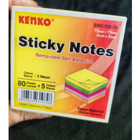 

SPESIAL DISCOUNT Memo Sticky Notes Kenko SNC33N 1 set isi 5 warna