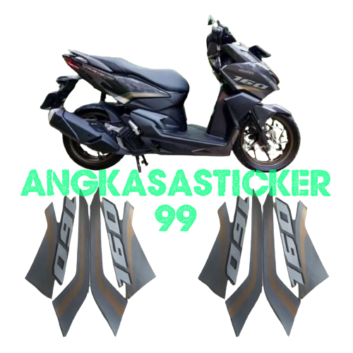 STICKER STRIPING BODY MOTOR HONDA VARIO 160 2022 HITAM DOFF