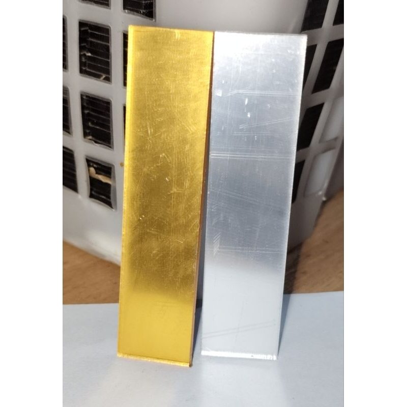 

Bahan Nametag | Papan Nama Dada Akrilik Mirror Gold & Silver 8cm x 2cm
