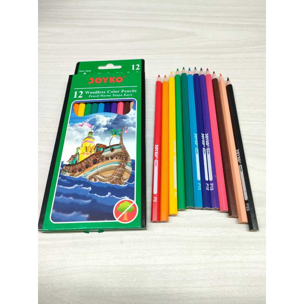 

PENSIL WARNA JOYKO WOODLESS (CP-103) 12 PANJANG