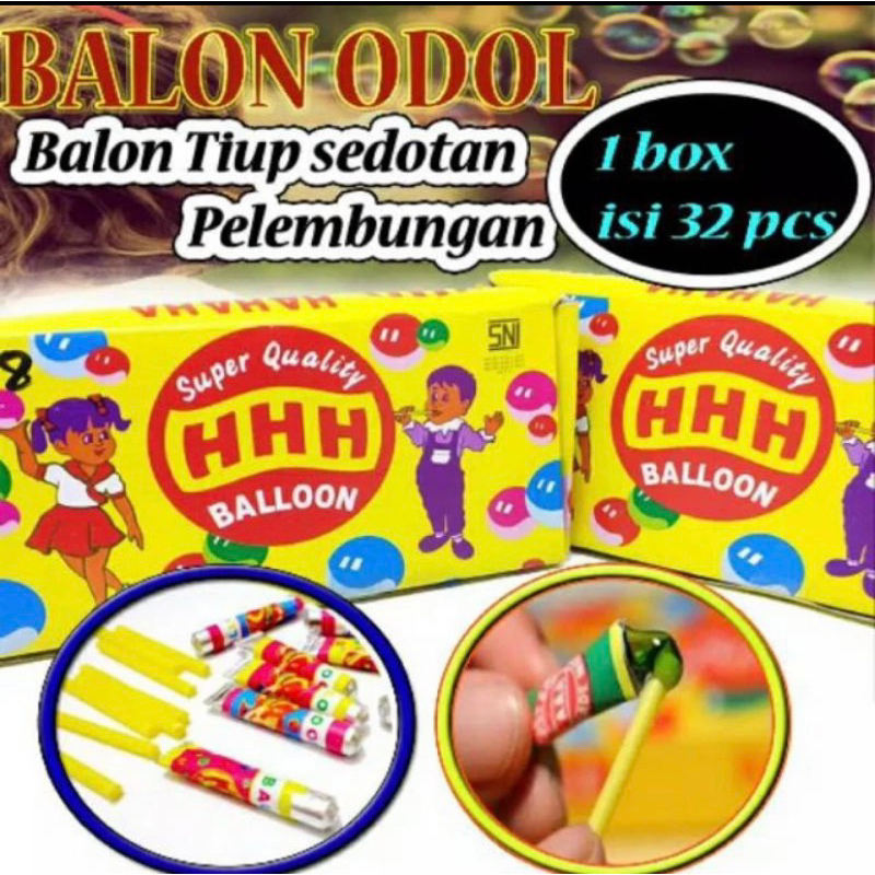 BalonTiupSedotanJadul HHH (1 Box isi 32 pcs)