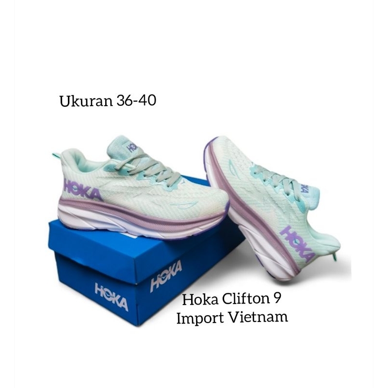 Sepatu Running Wanita Hoka Clifton 9 Original Bnib / Sepatu Hoka One one Clifton 9 Import Vietnam / 