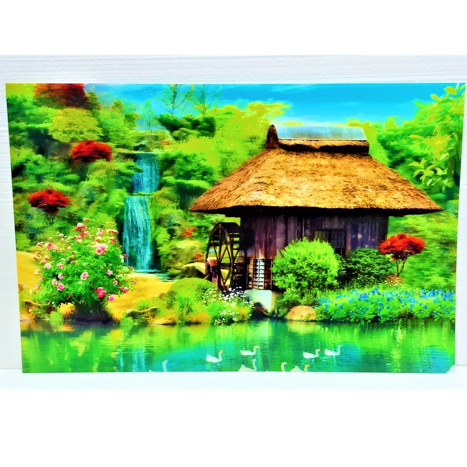 Kaligrafi Lukisan Hiasan Dinding 5D Dimensi Aesthetic Cantik Ukuran Besar 60x80 Cm Pajangan Dekorasi