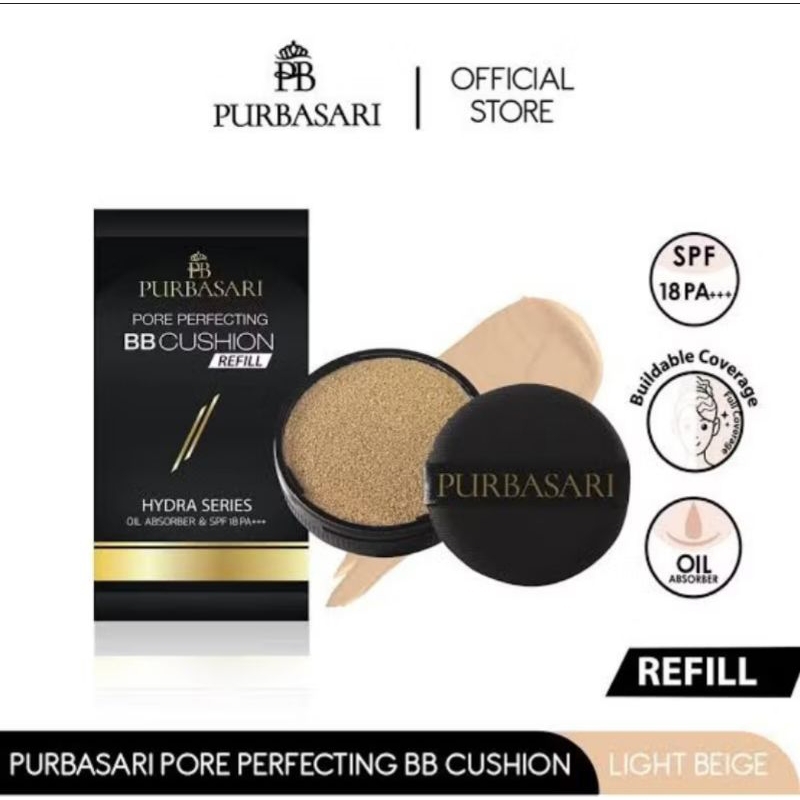 Purbasari Refill Pore Perfecting BB Cushion Light Beige 15gr