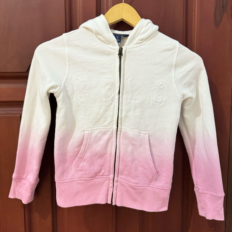 Polo Ralph Lauren Jacket Hoodie White Pink Preloved