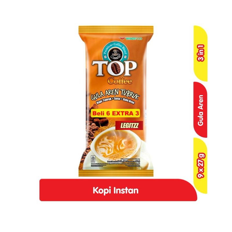 

Top Coffe Kopi Gula Aren Tubruk 9 x 27 gram