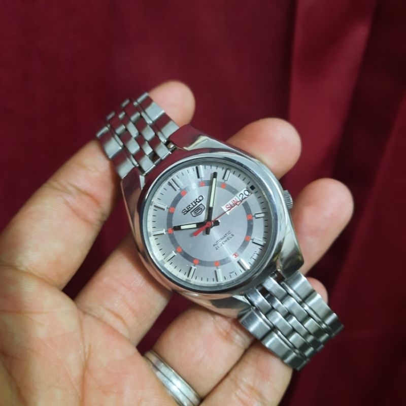 Seiko 5 Automatic SNK613K1 Merah Putih SNK613 7s26-02F0