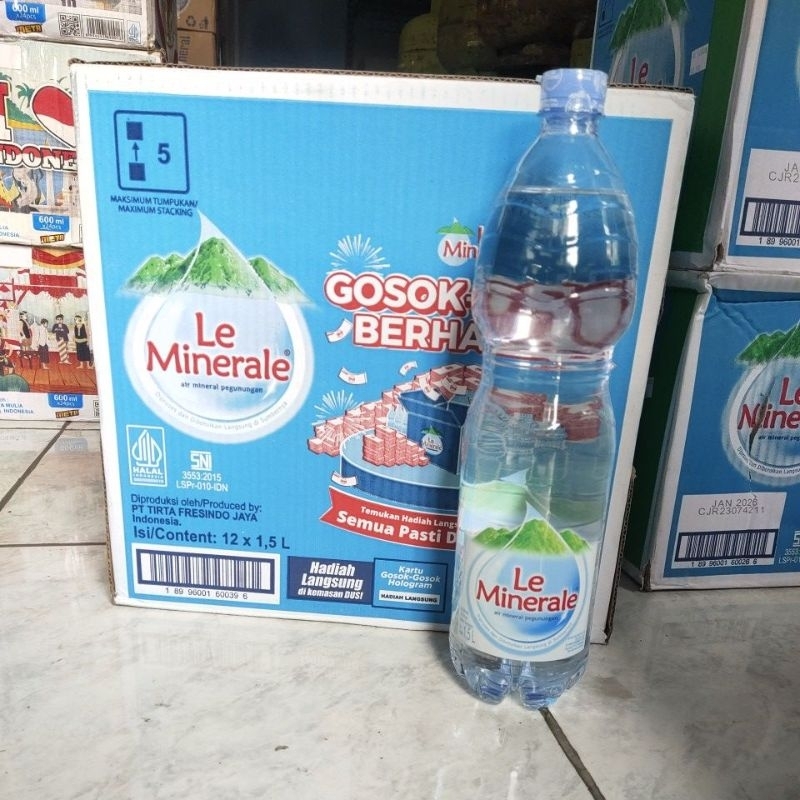 

100% asli Le Minerale Dus Botol 12x1.500ml