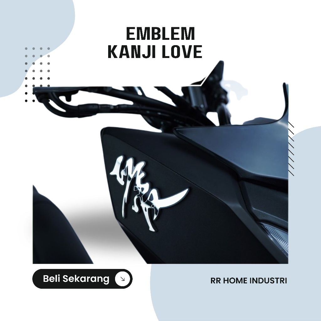 EMBLEM KANJI LOVE BUKAN STIKER KANJI STICKER KEREN TIMBUL RACING STIKER LUCU TULISAN KANJI JEPANG