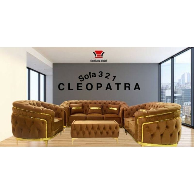 sofa cleopatra 321 + meja + kaca | sofa jumbo