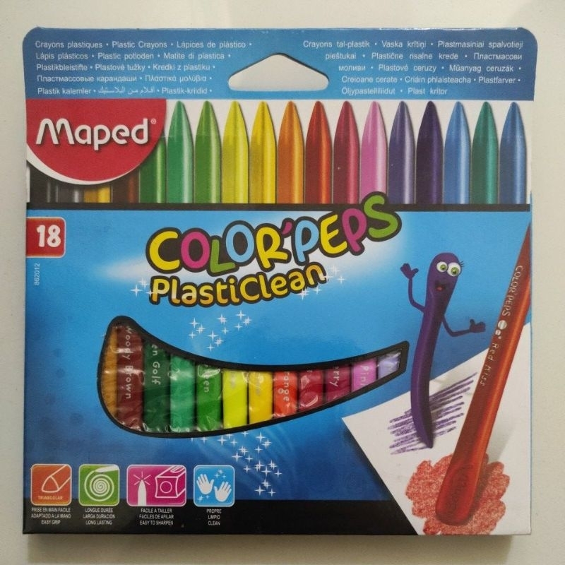 

Maped 18 Color'peps Plastic Clean - Maped Crayon 18 Warna