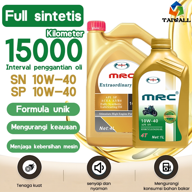MRC Oli Mesin 10W-40 4 Liter Bensin Solar Diesel 4Liter 10W40 Full Synthetic SP SN 10W 40 4L