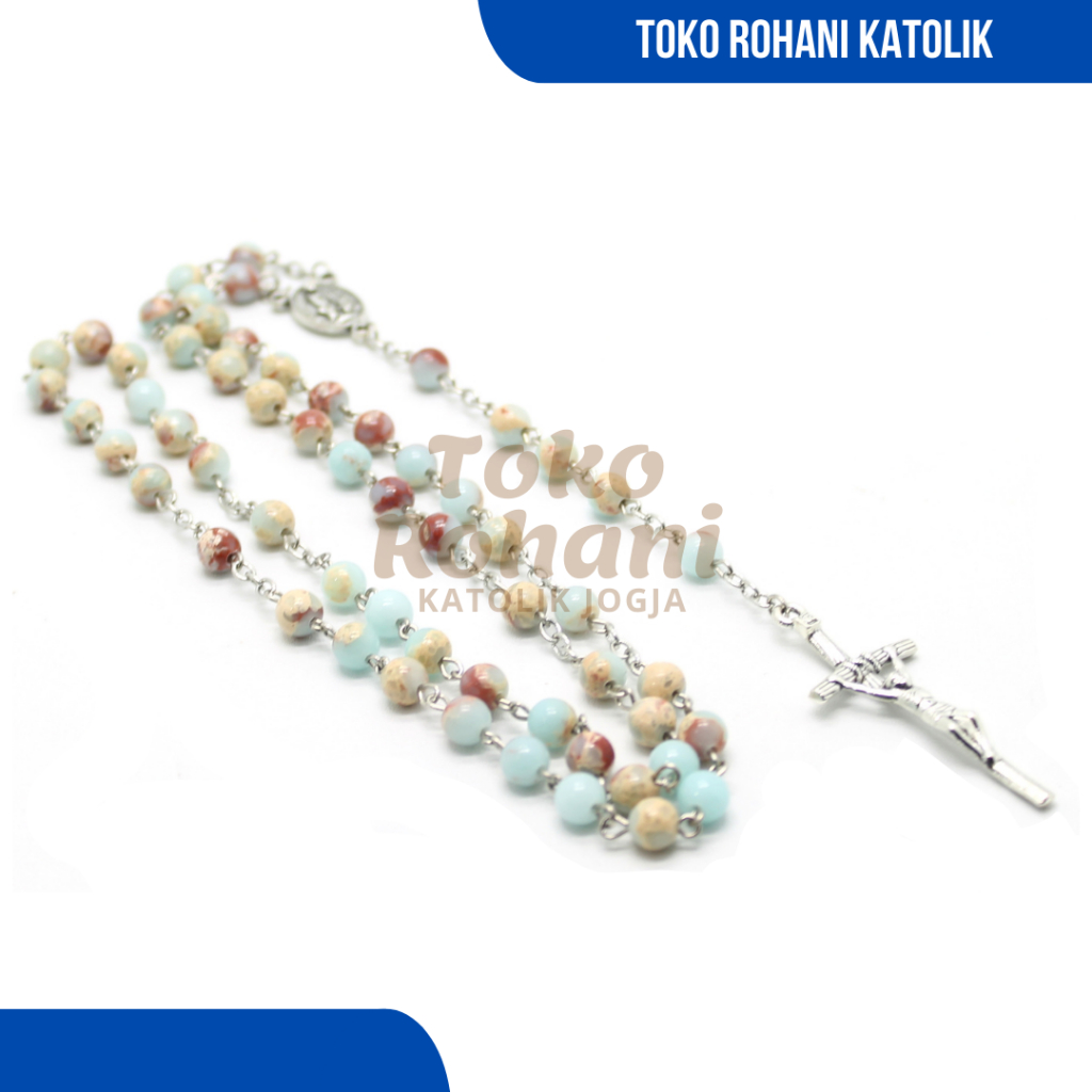 ROSARIO KATOLIK (BATU ONYX-MIX) / KALUNG ROSARIO KATOLIK / ROSARIO KALUNG BATU ALAM / KONTAS