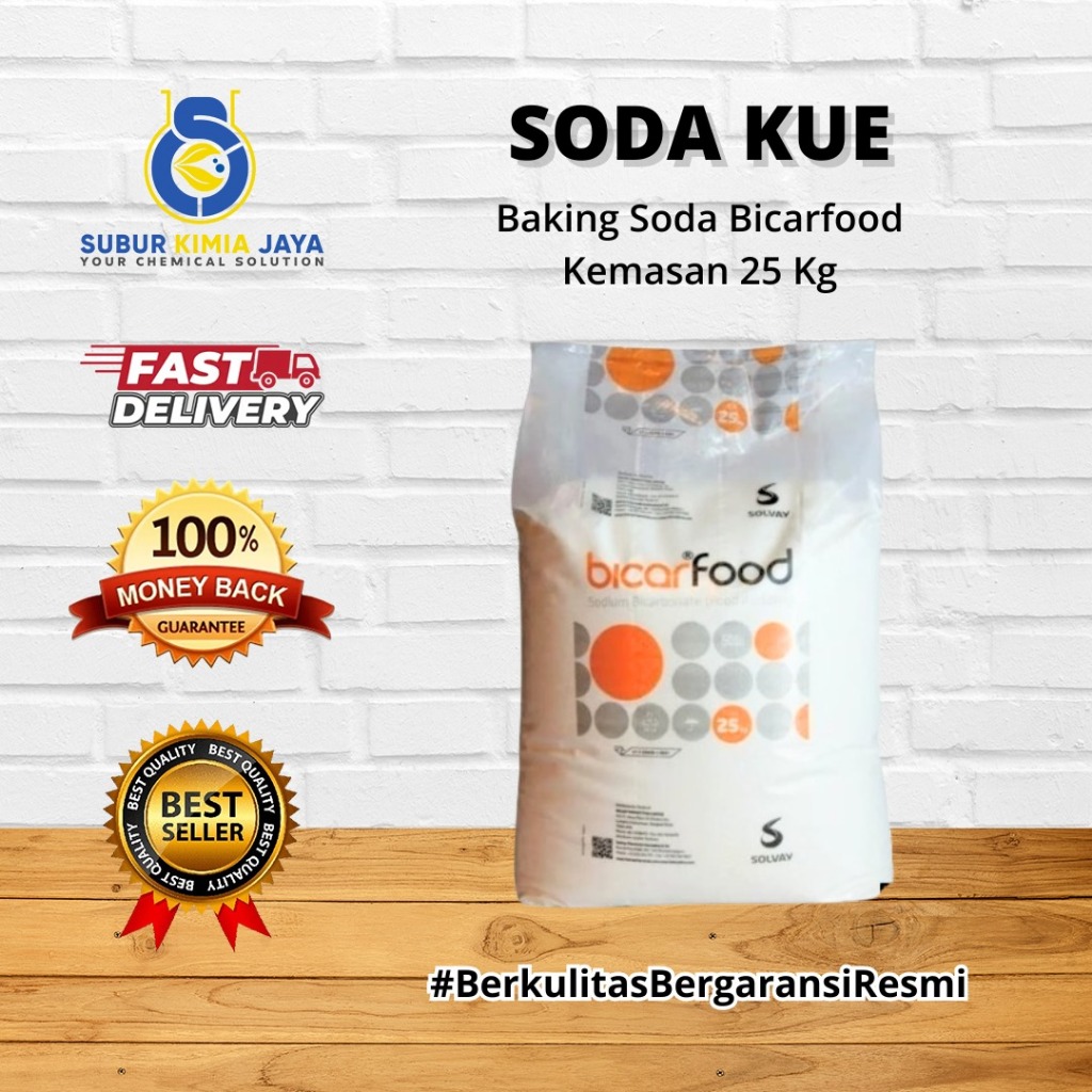 

Sodium Bicarbonate bicarfood / Soda Kue / Baking soda Ex Solvay 25 KG KHUSUS GOJEK