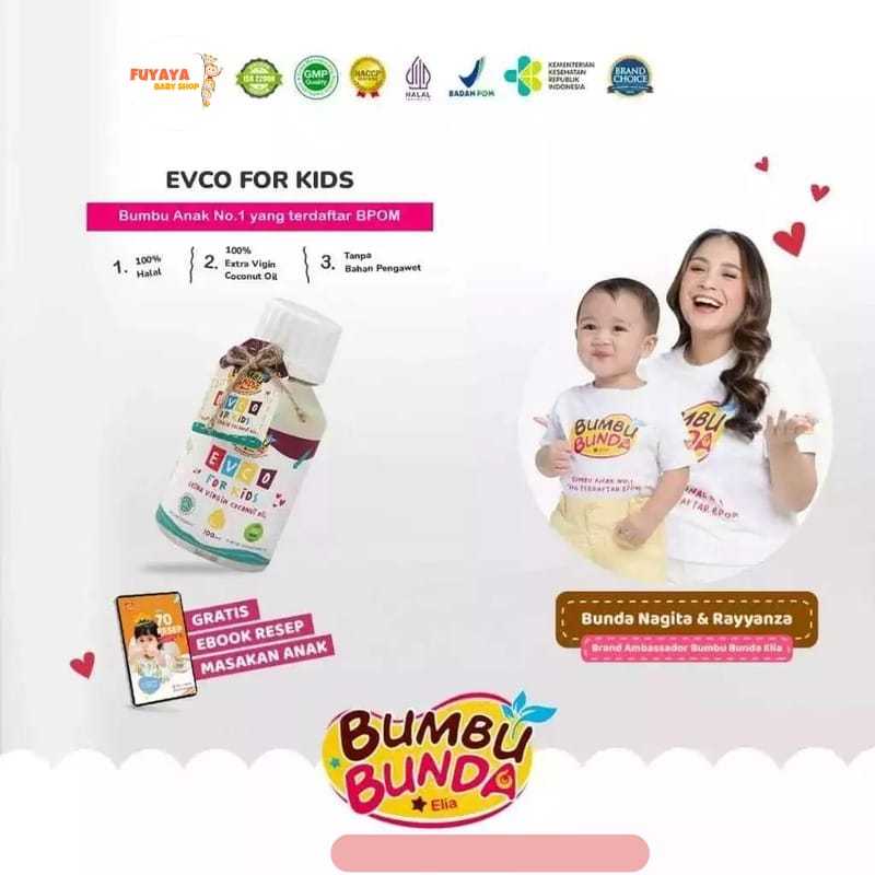 

BUMBU BUNDA Elia EVCO For Kids 100ml - Extra Virgin Coconut Oil / Minyak Kelapa Sawit / Minyak Masak / Minyak MPASI / Minyak Kelapa Bumbu Masak / Minyak Sehat untuk Masak / Makanan MPASI / Evoo Oil / Bumbu Makanan / Bumbu Masak Sehat Tanpa Pengawet