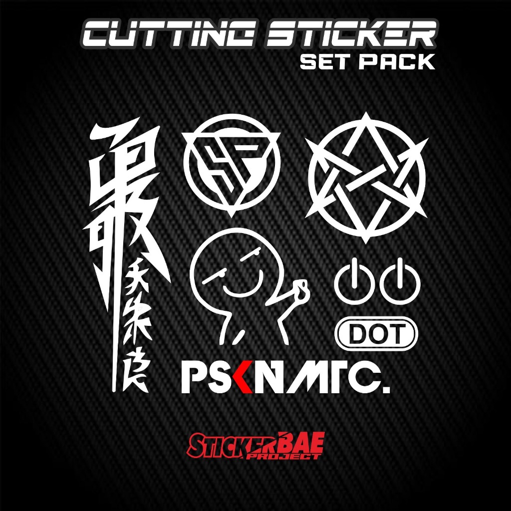stiker pack kanji katakana sp emoji emot bintang stiker set cutting untuk motor